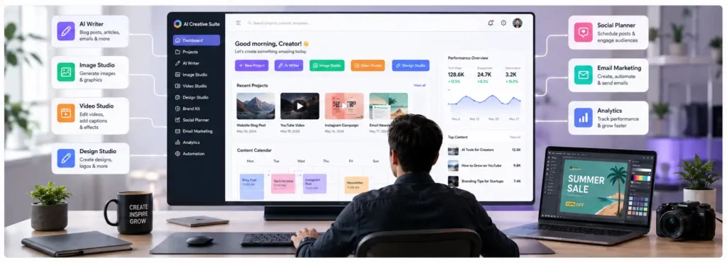 AI Creative Suites helping creators manage multiple content channels from one platform