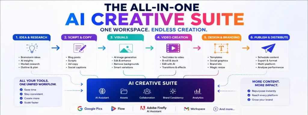 all-in-one AI creative suites changing content workflows