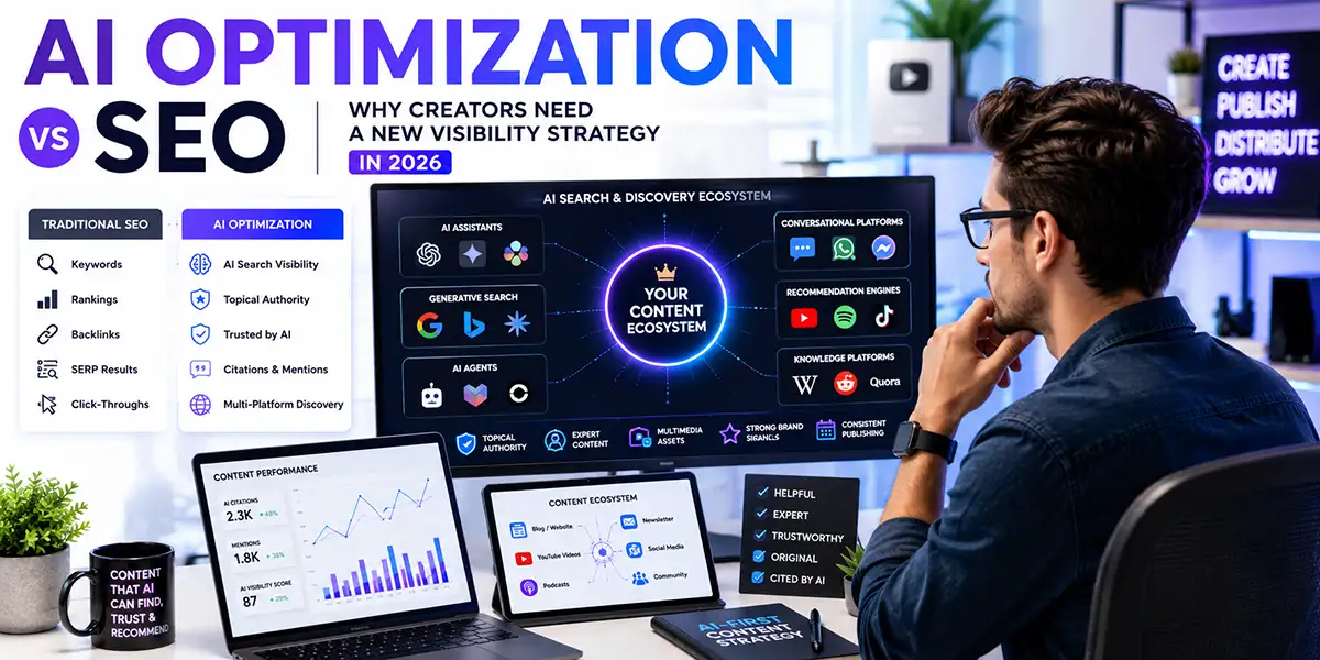 AI Optimization vs SEO: Why Creators Need a New Visibility Strategy in 2026