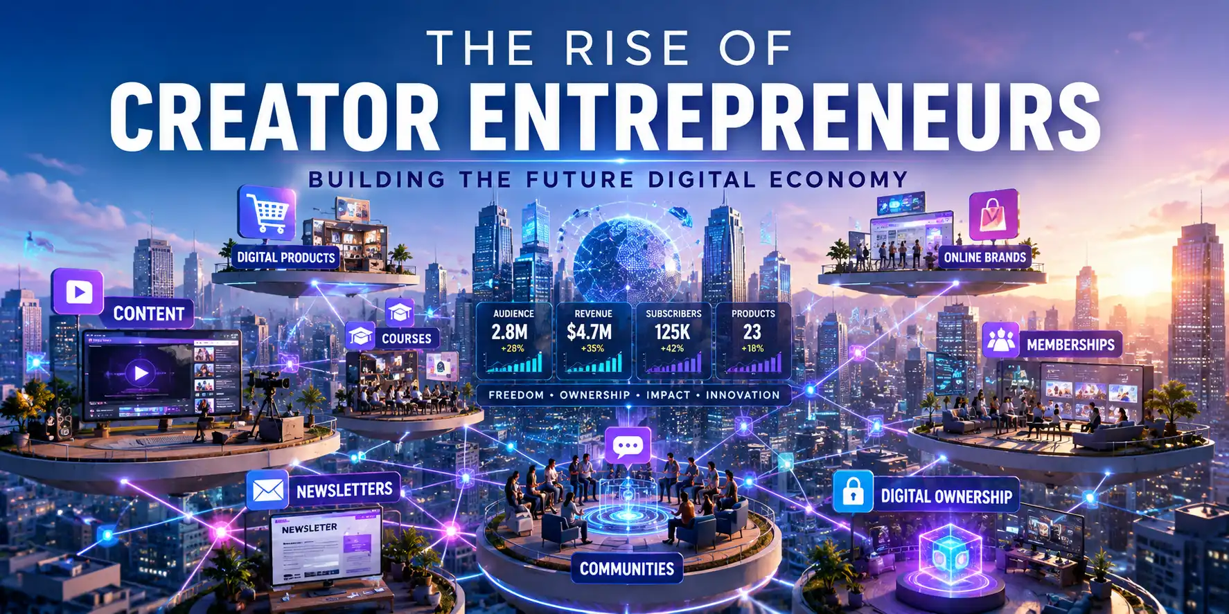 Creator entrepreneurs building digital businesses in the future digital economy